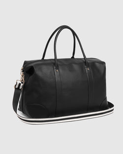 Collection of Louenhide Alexis Stripe Weekender Travel Bag - Black in a gallery layout