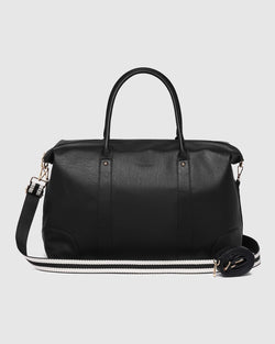 Collection of Louenhide Alexis Stripe Weekender Travel Bag - Black in a gallery layout