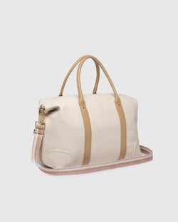 Collection of Louenhide Alexis Stripe Weekender Travel Bag - Vanilla in a gallery layout
