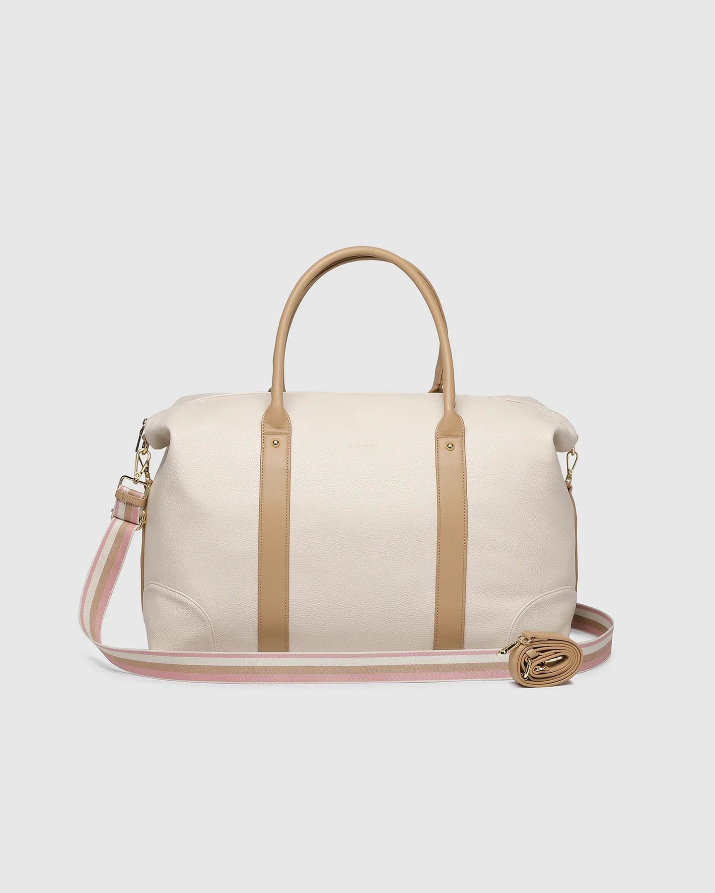 Louenhide Alexis Stripe Weekender Travel Bag - Vanilla