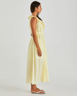 Collection of Sass Lilla Ruffled Neck Dress - Butter Yellow in a gallery layout