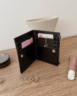 Collection of Louenhide Lily Woven Wallet - Black in a gallery layout