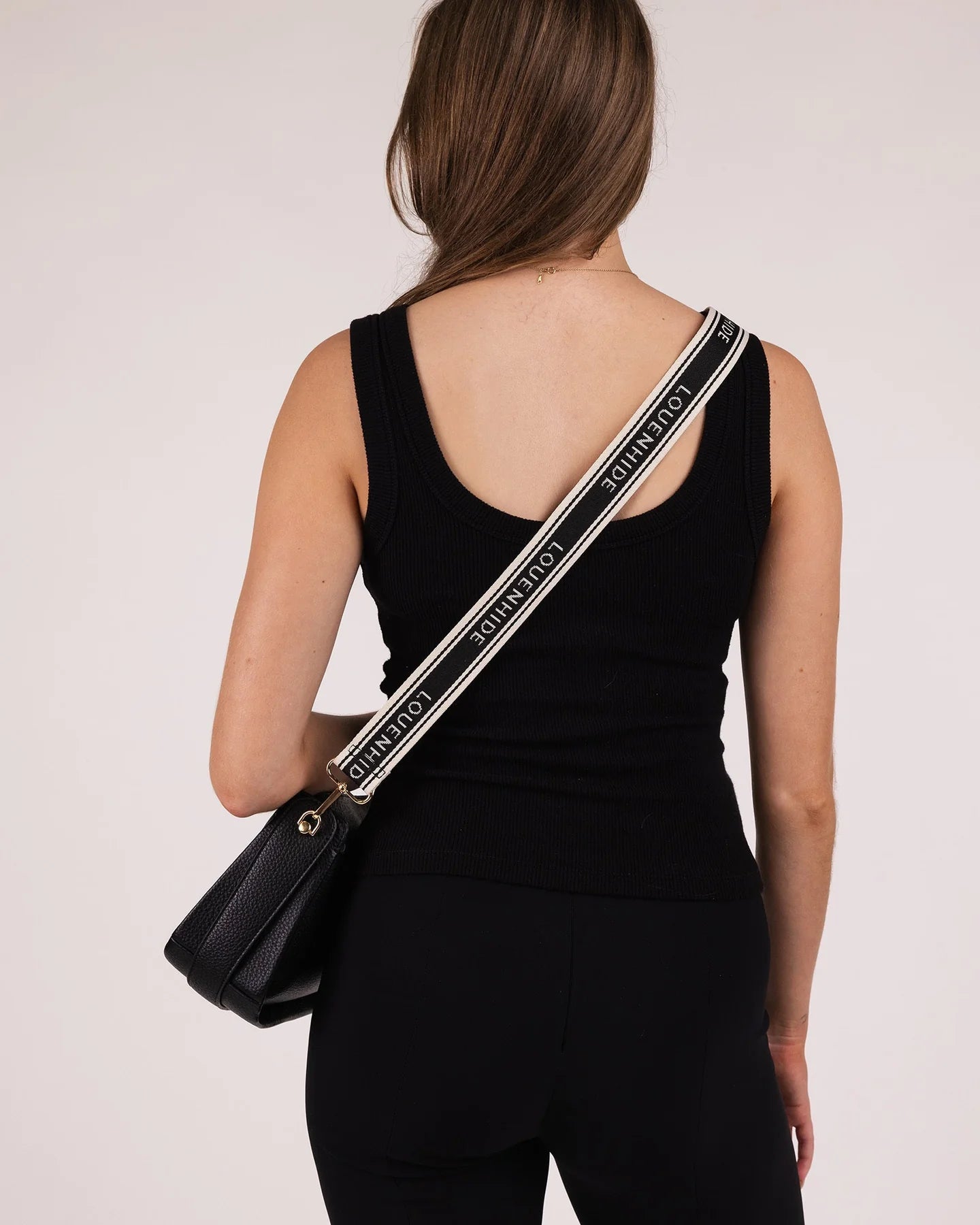 Collection of Louenhide Contrast Bag Strap - Black/ Cream in a gallery layout