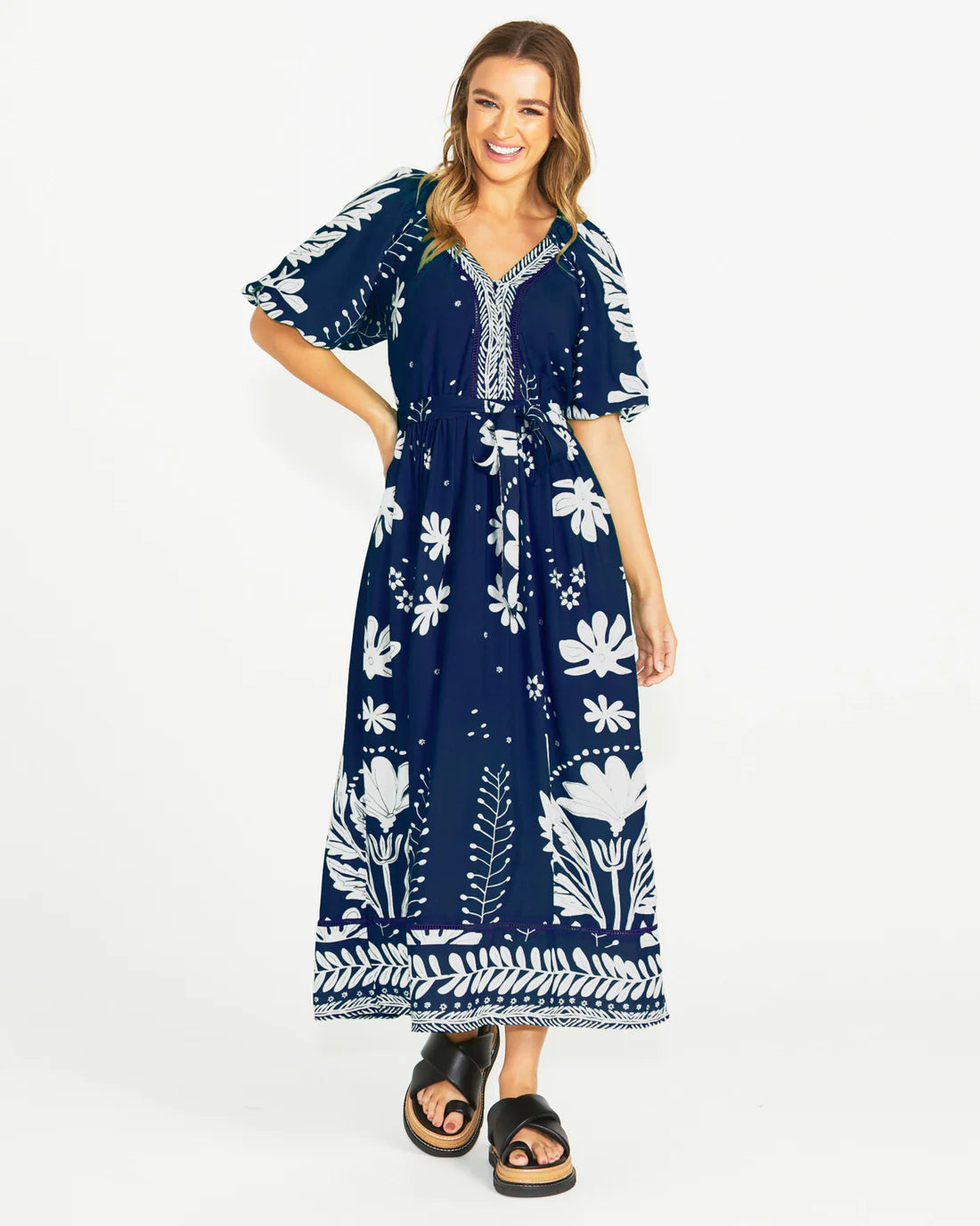 Collection of Sass Lyndel Dress - Navy Floral in a gallery layout