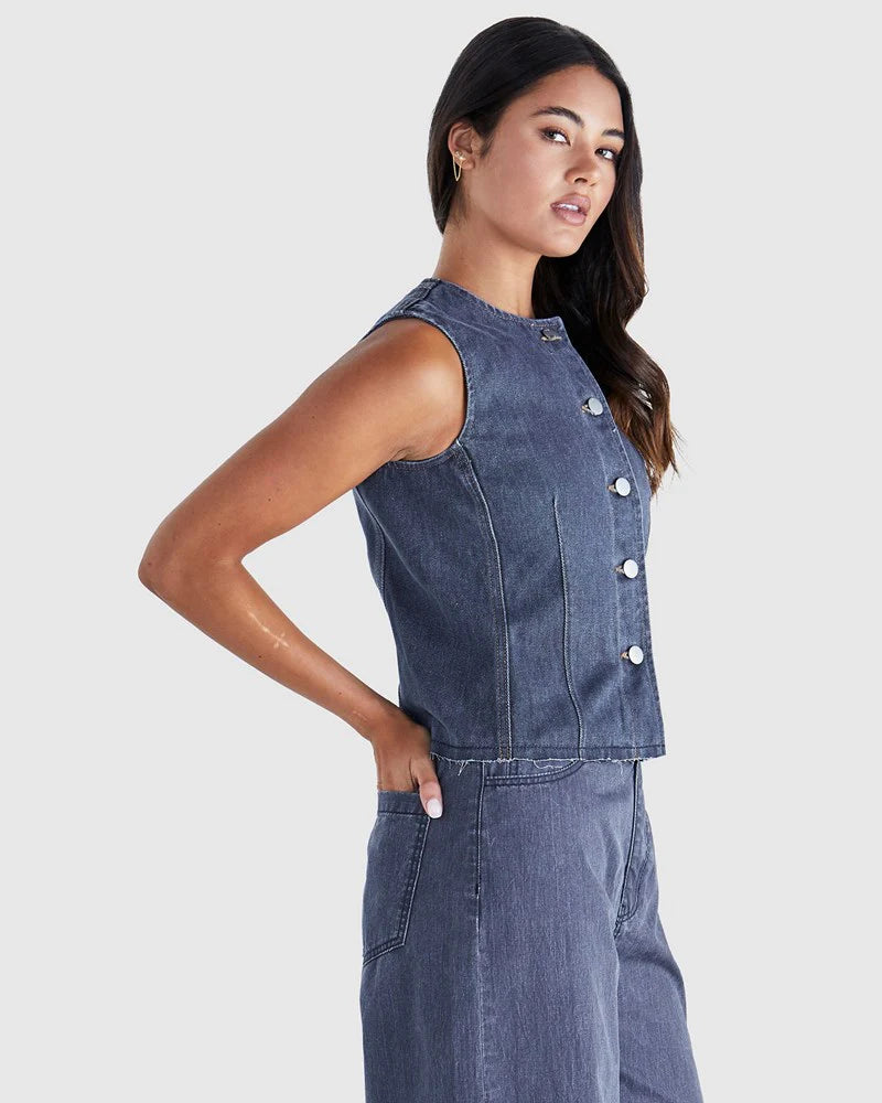 Collection of Sass Ainsley Vest - Dark Denim in a gallery layout