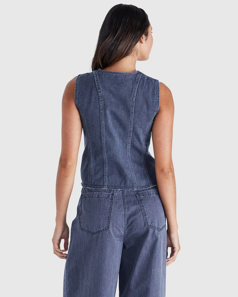 Collection of Sass Ainsley Vest - Dark Denim in a gallery layout