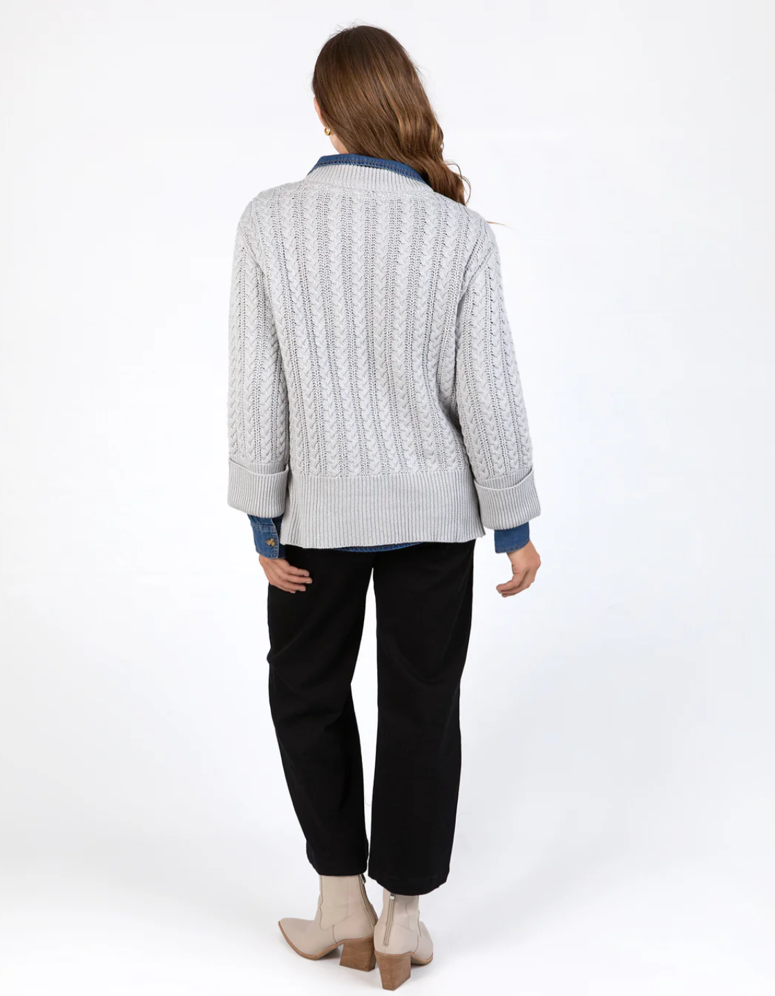Elm Remi Cable Knit - Grey Marle
