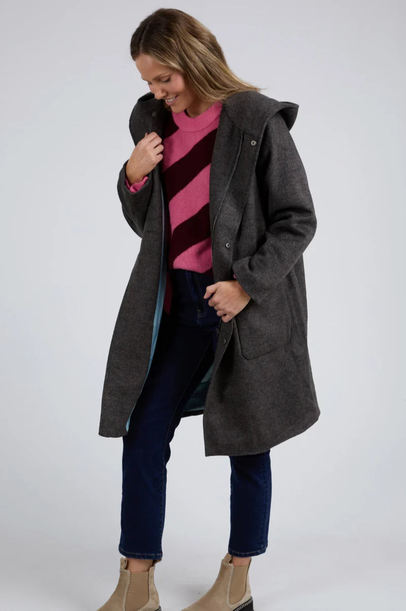 Collection of Elm Jordan Coat - Charcoal Marle in a gallery layout