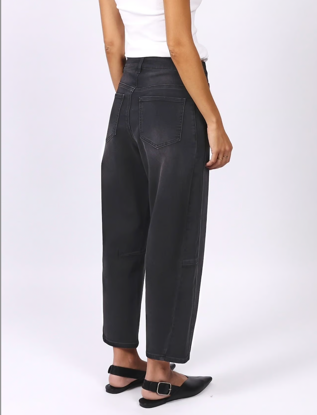 Collection of Monaco Jeans Toni Barrel Jean - Black in a gallery layout