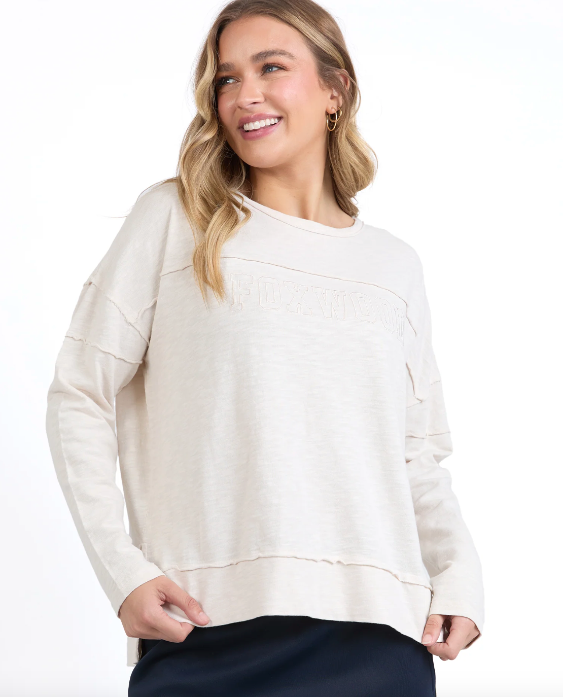 Foxwood Throw on Tee - Bone