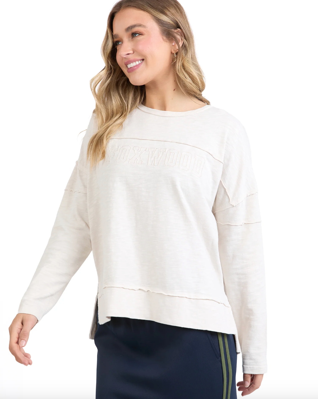 Foxwood Throw on Tee - Bone