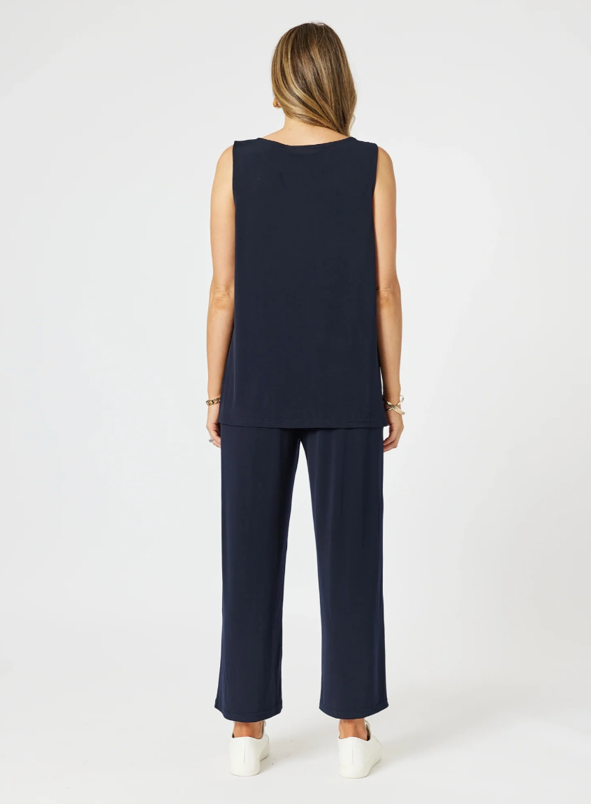 Clarity Travel Jersey Wide Leg Pant - Black