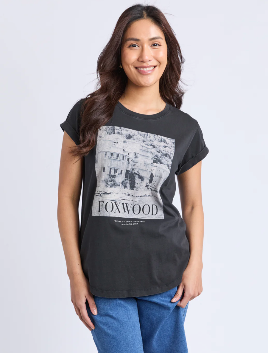 Collection of Foxwood Provence Tee - Washed Black in a gallery layout