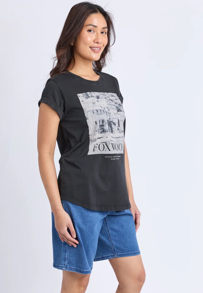Collection of Foxwood Provence Tee - Washed Black in a gallery layout