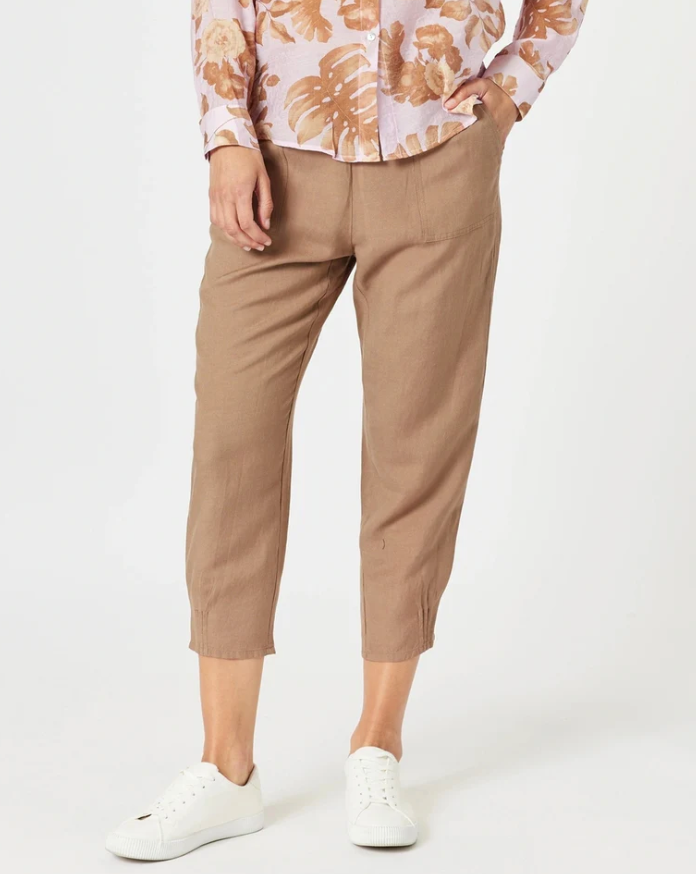 Gordon Smith Lino Tapered Pant - Nutmeg