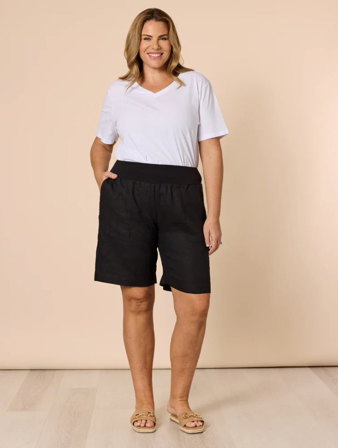 Collection of Gordon Smith Jordan Linen Short - Black in a gallery layout