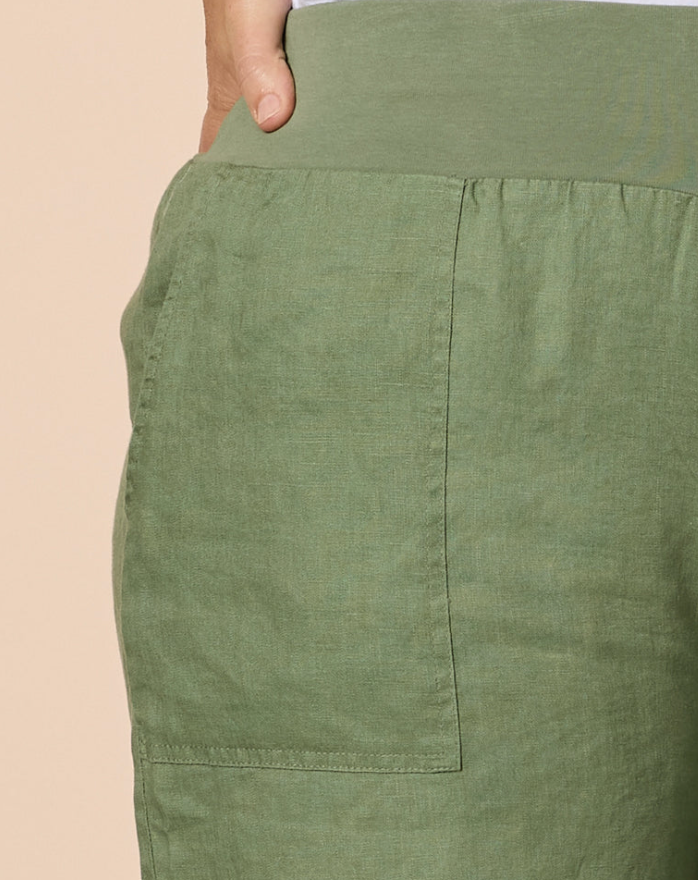 Collection of Gordon Smith Jordan Linen Short - Khaki in a gallery layout