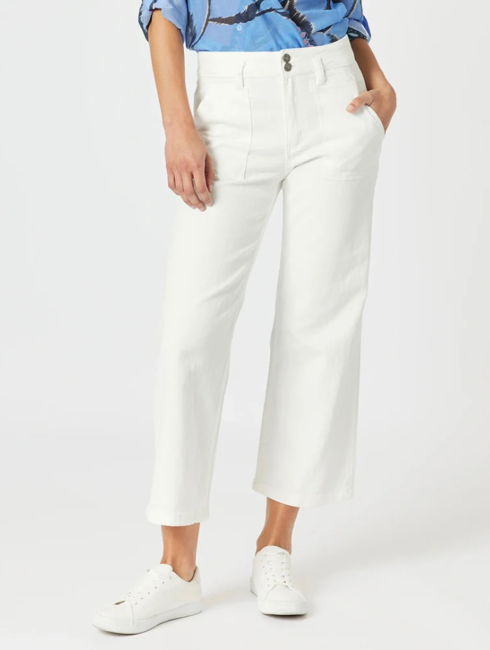 Gordon Smith Hudson High Rise Wide Leg Jean -Ivory