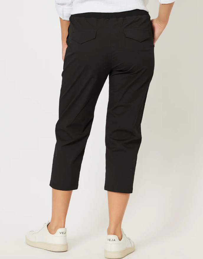 Collection of Threadz Santorini Cotton Pant - Black in a gallery layout