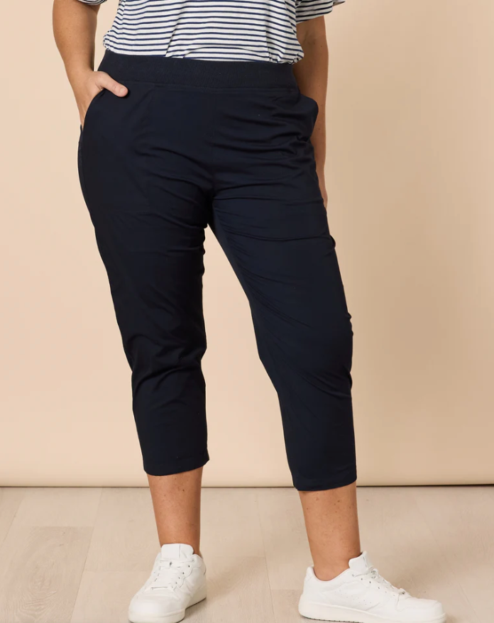 Threadz Santorini Cotton Pant - Navy