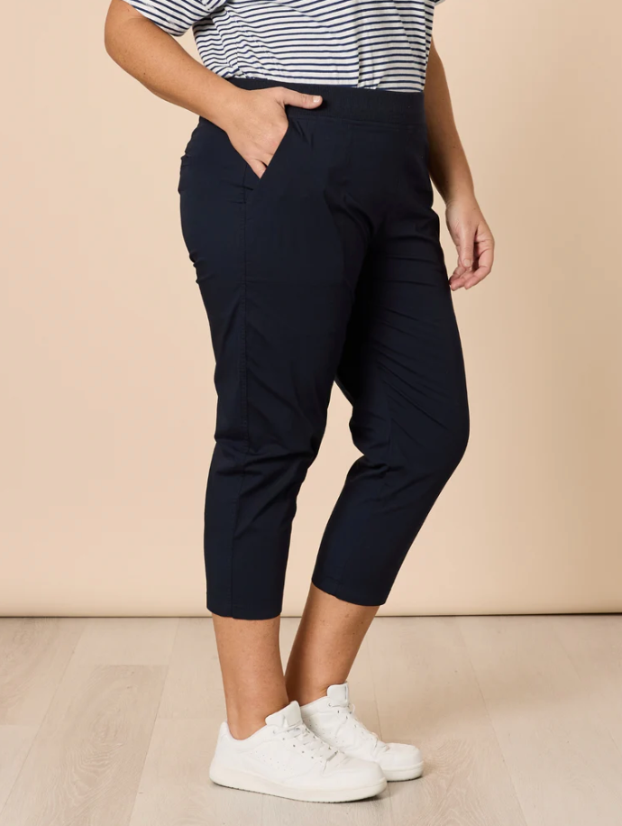 Collection of Threadz Santorini Cotton Pant - Navy in a gallery layout