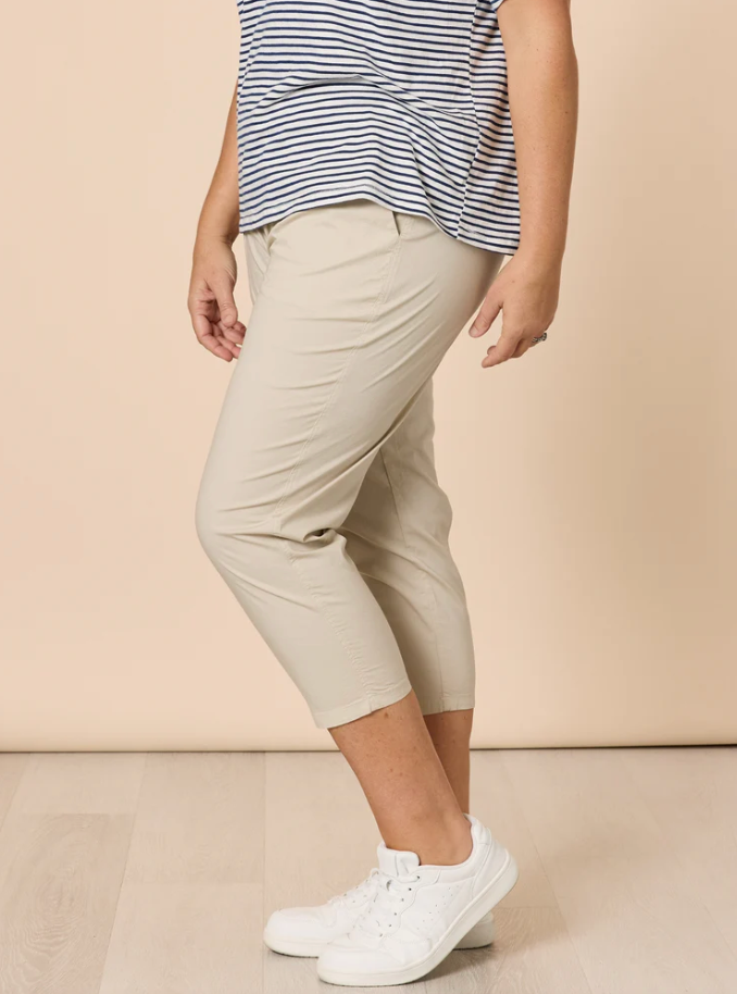 Threadz Santorini Cotton Pant - Stone