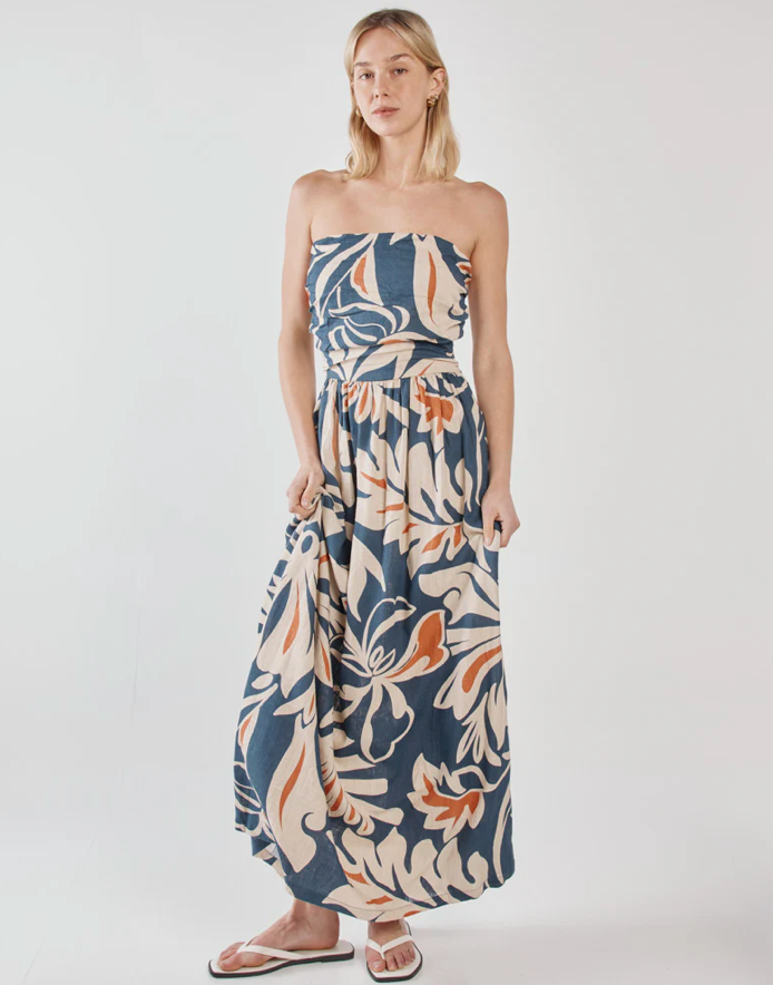 Sass Jana Strapless Dress - Wild Orchid Navy