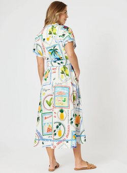 Collection of Threadz Amalfi Midi Dress - Blue / Multi in a gallery layout