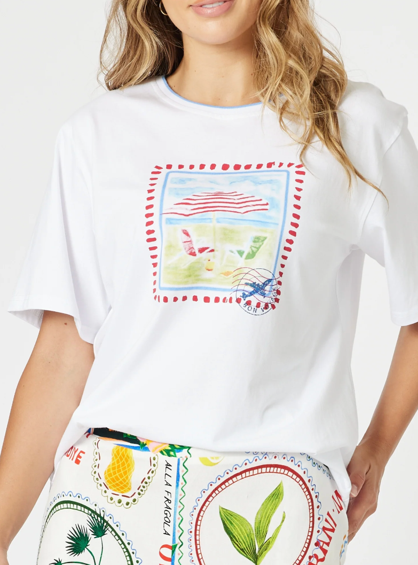 Collection of Threadz Amalfi Tee - White in a gallery layout