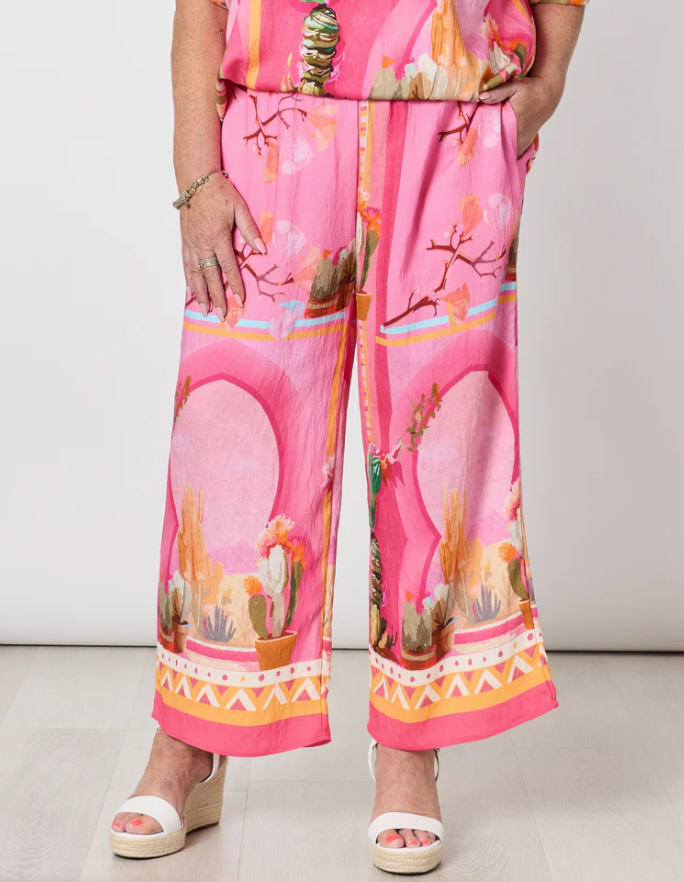 Collection of Clarity The Tulum Pant - Pink/Multi in a gallery layout