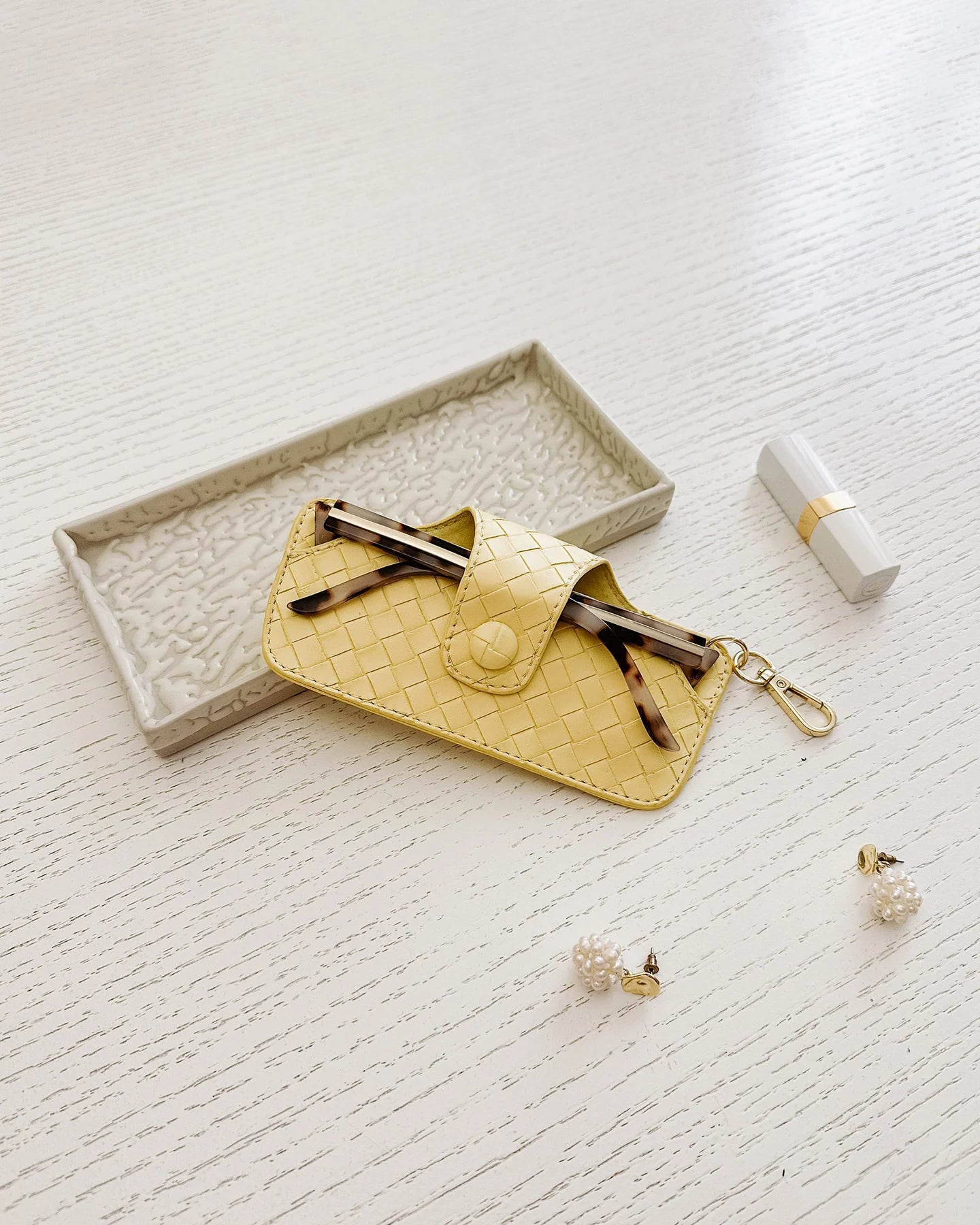 Louenhide Skittle Sunglasses Case - Woven Butter Yellow