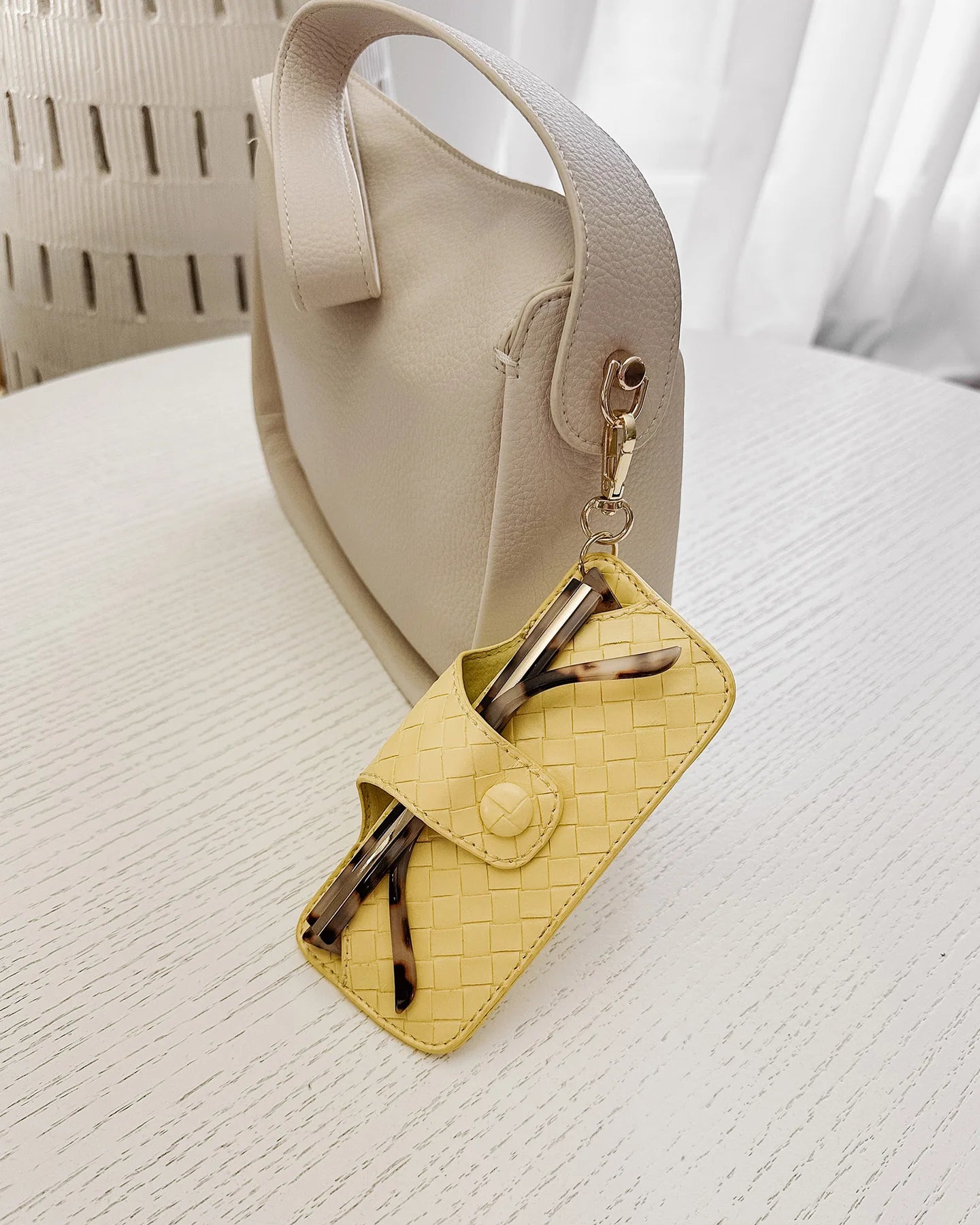 Louenhide Skittle Sunglasses Case - Woven Butter Yellow