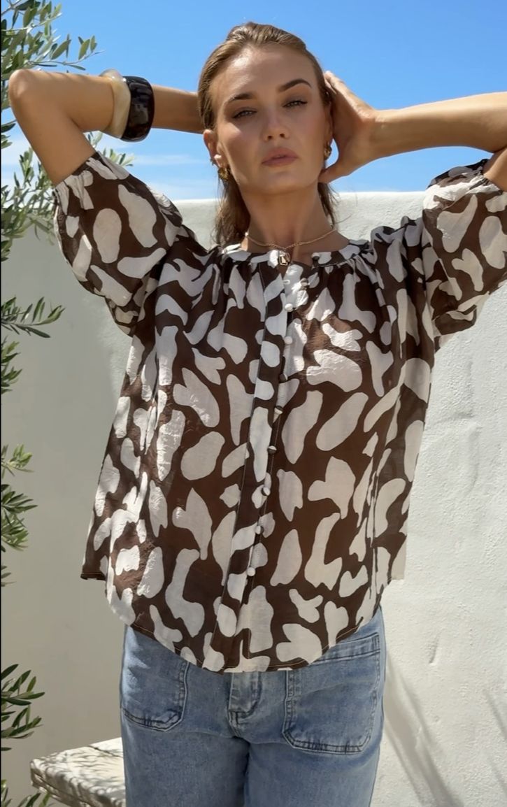 Collection of St Germain Malta Top - Choc Cloud in a gallery layout