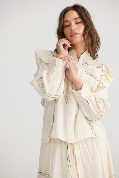 Collection of Talisman Freya Blouse - Off White in a gallery layout
