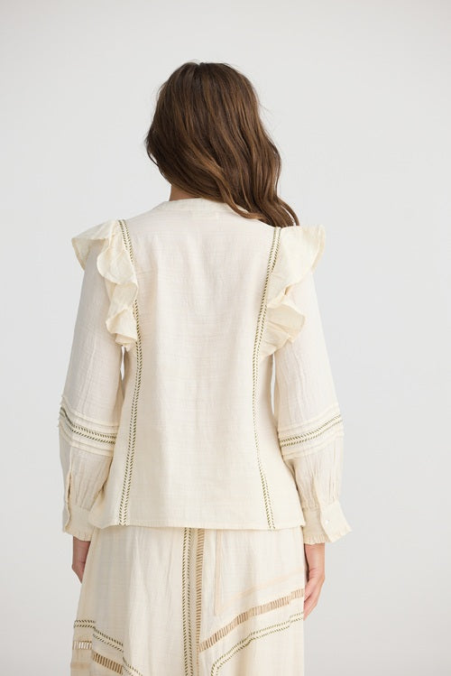 Collection of Talisman Freya Blouse - Off White in a gallery layout