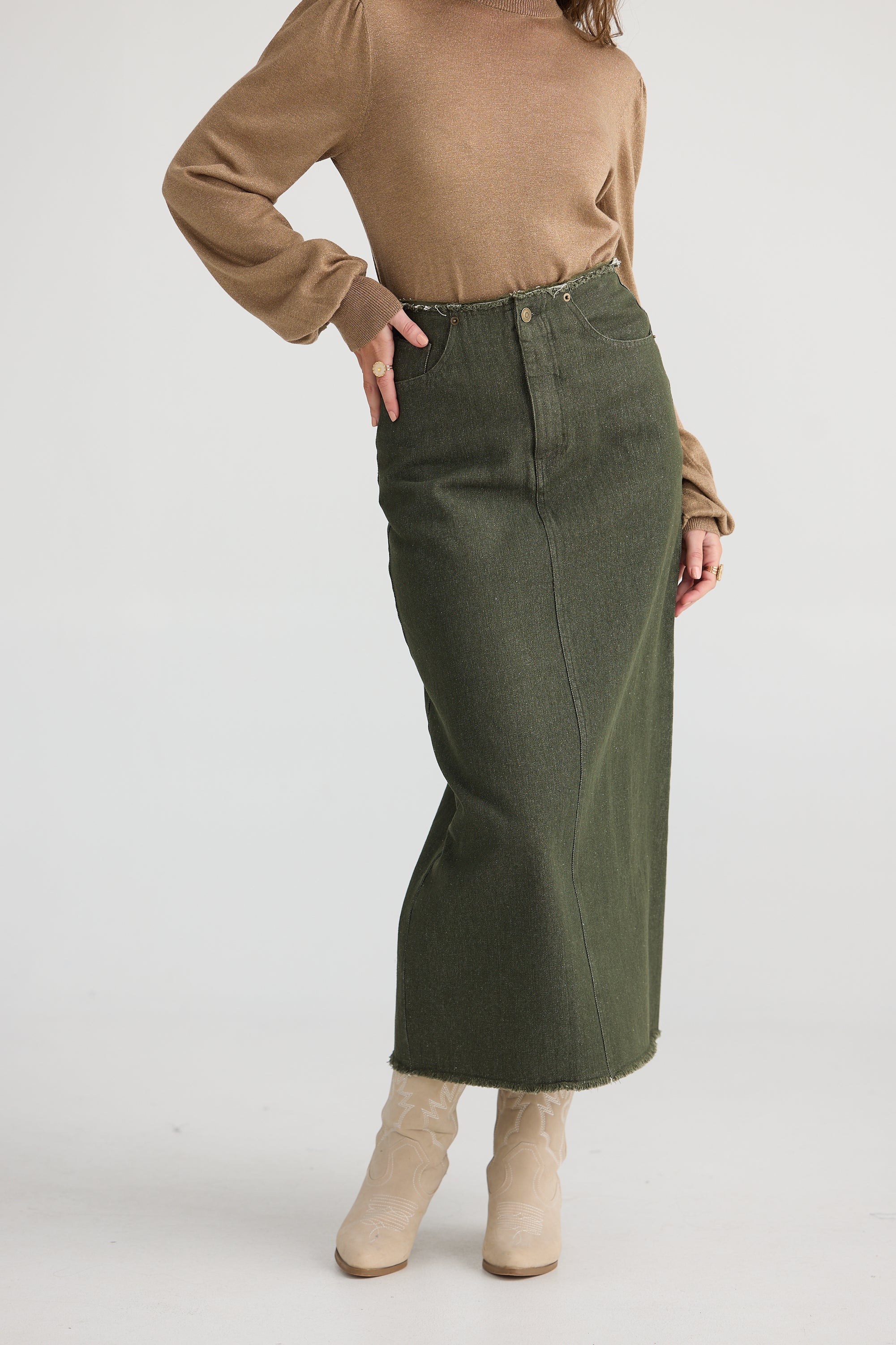 Collection of Talisman Macey Skirt - Olive in a gallery layout