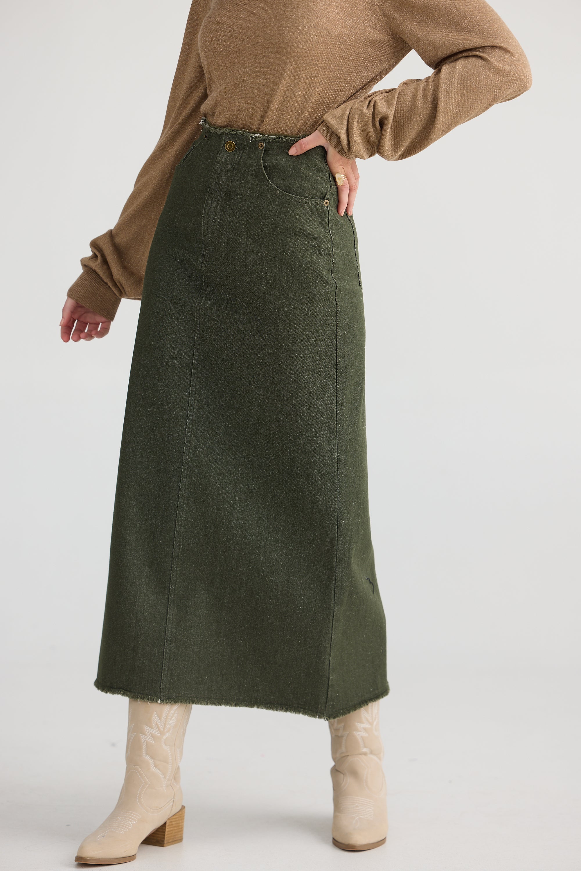 Collection of Talisman Macey Skirt - Olive in a gallery layout