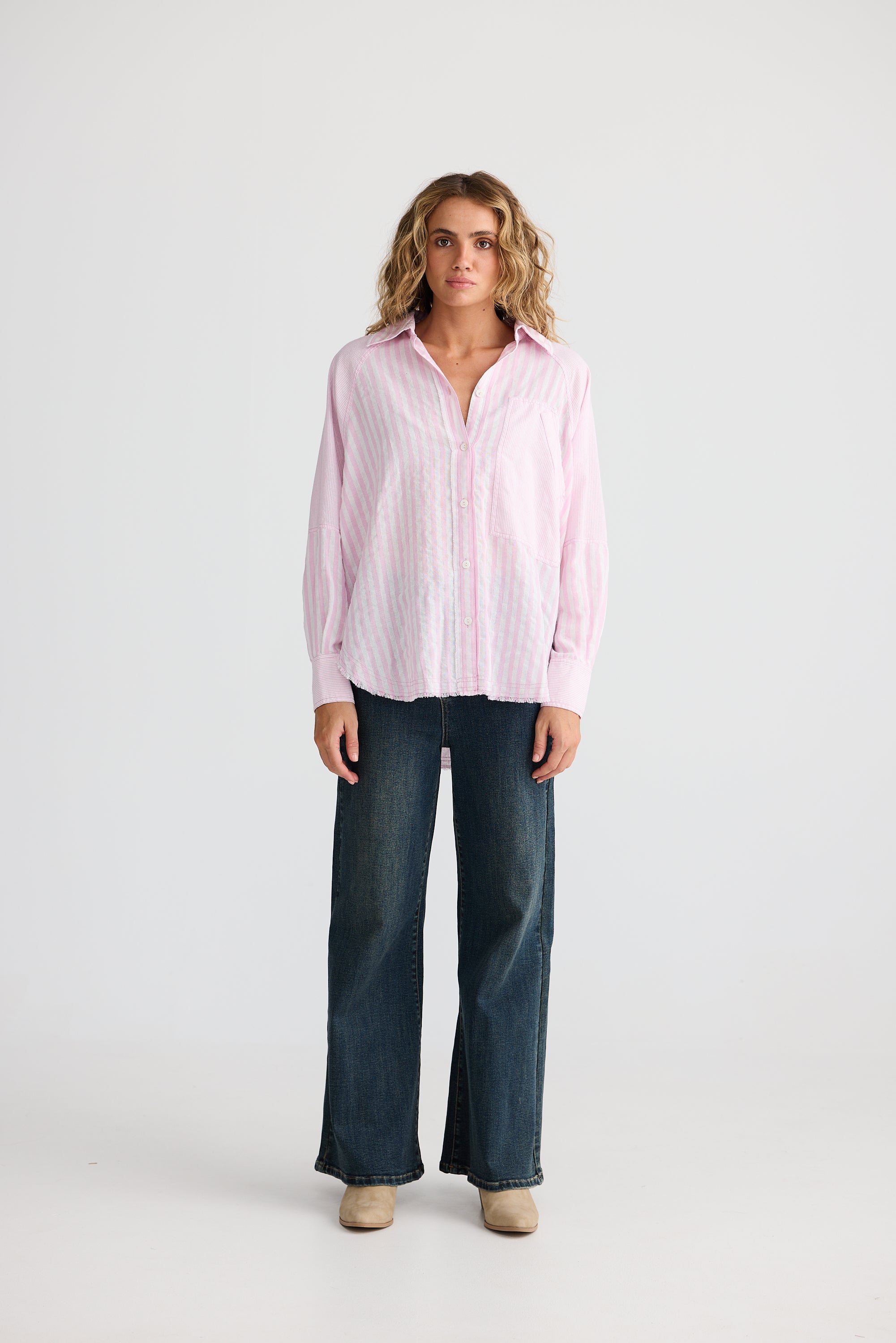 Collection of Talisman Yellowstone Shirt - Pink Stripe in a gallery layout