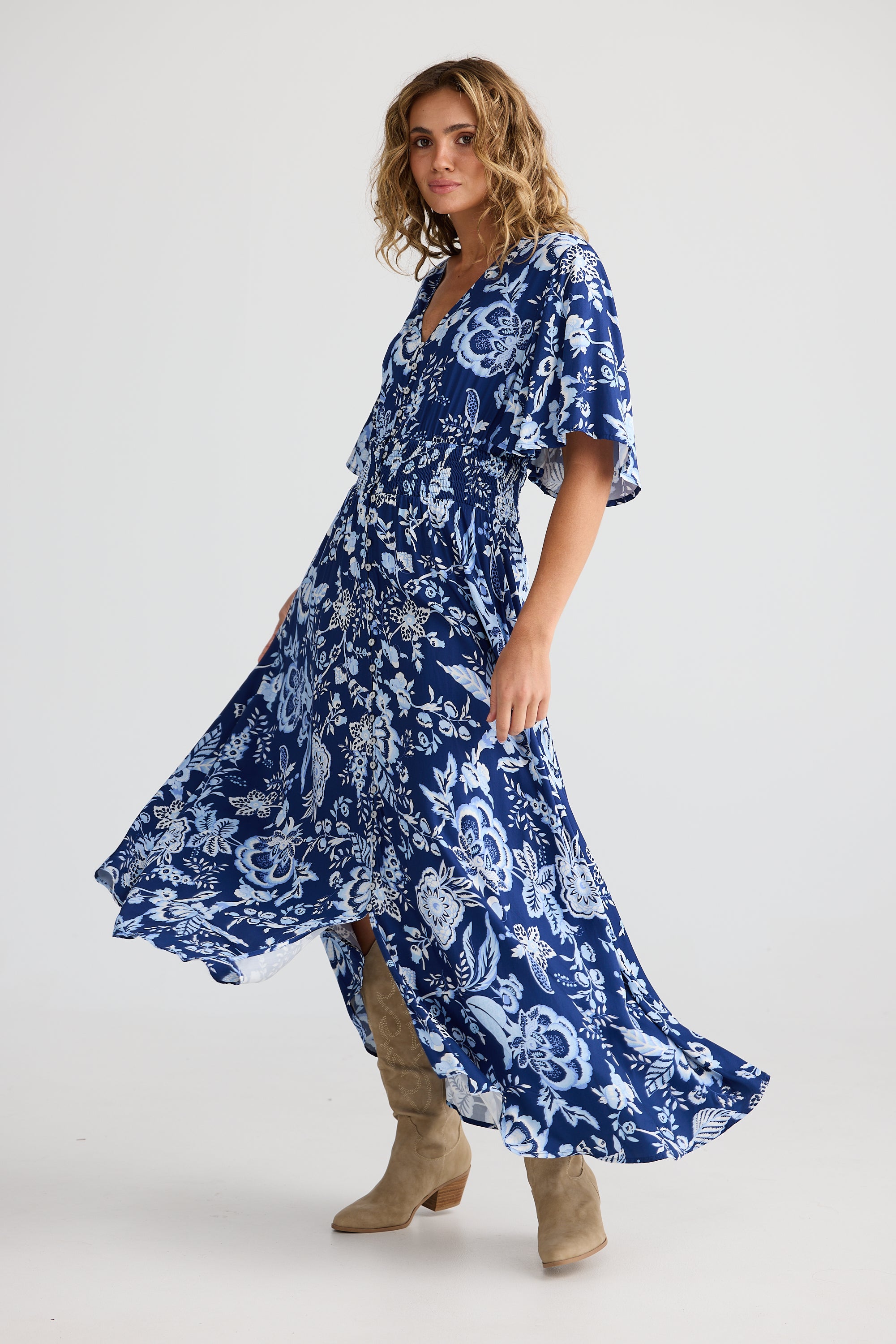 Collection of Talisman Harlow Dress - Celestial Blue in a gallery layout