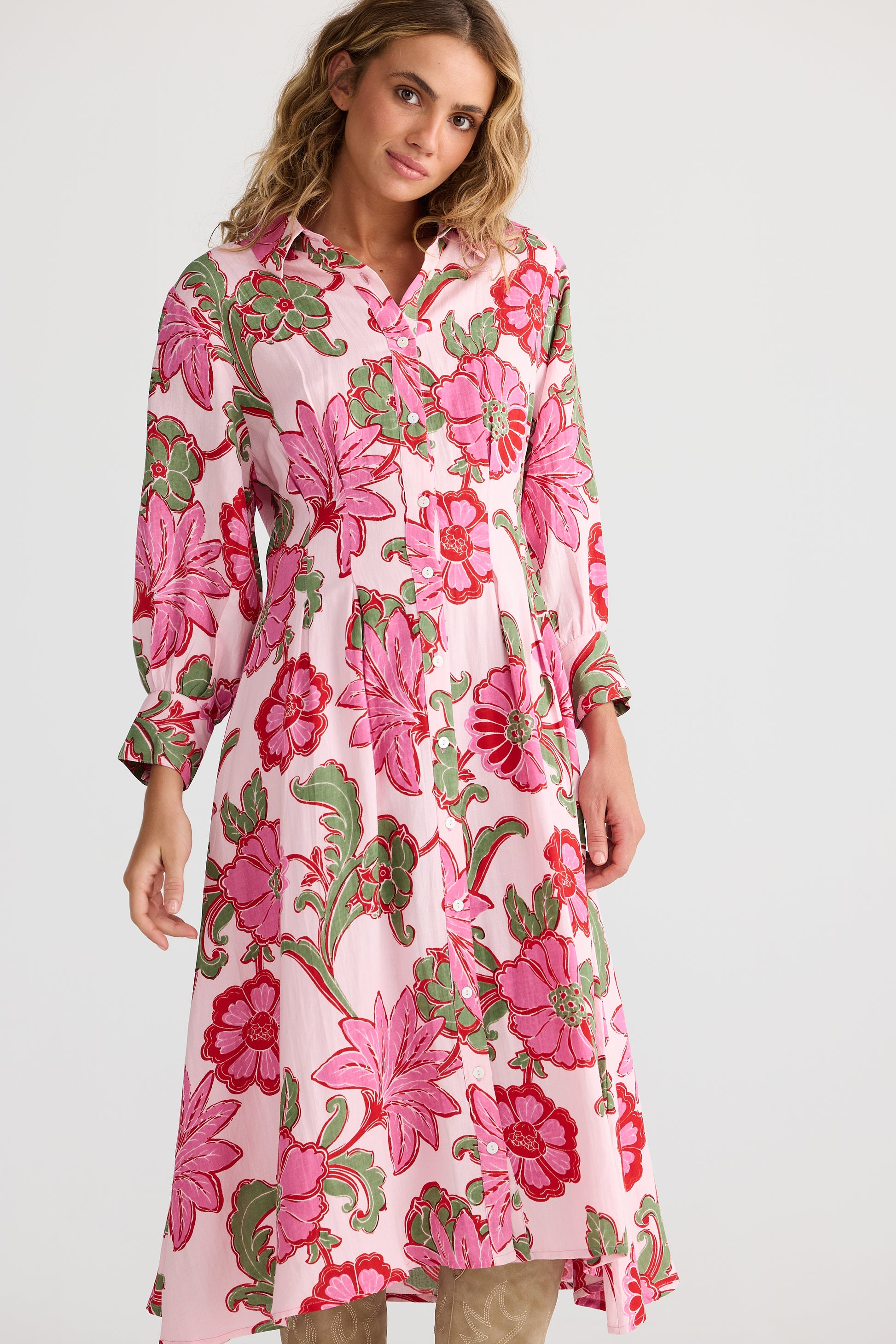 Talisman Ophelia Shirt Dress -Pink Ibiza