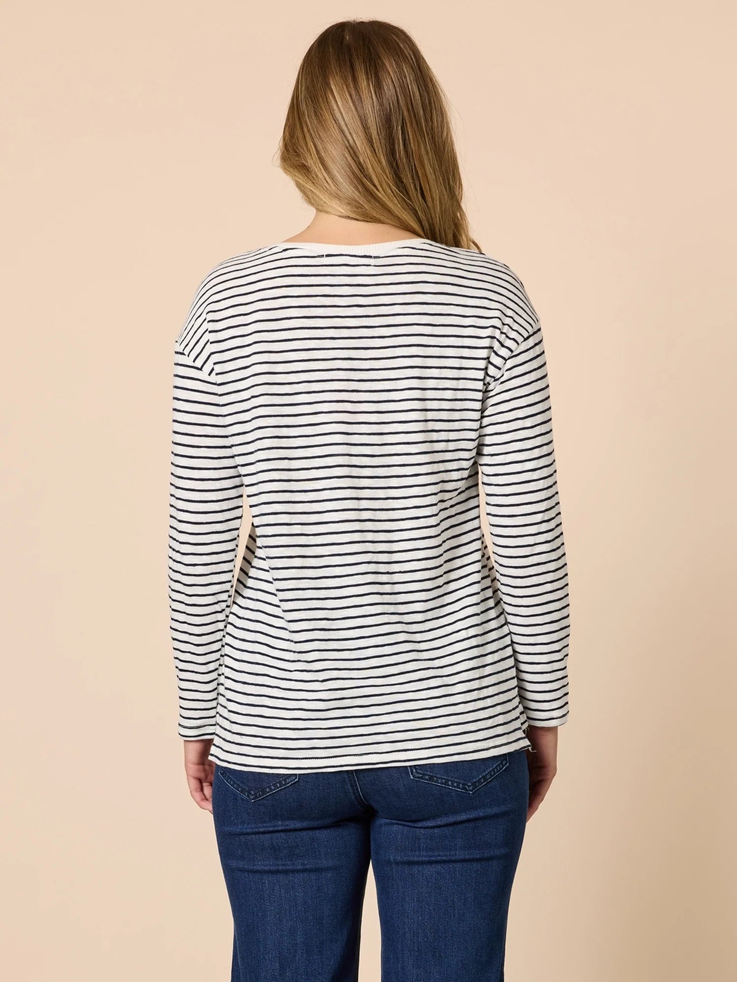 Threadz City Stripe Tee - Navy/ Ivory