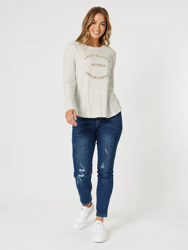 Threadz Riviera Tee - Natural/ White