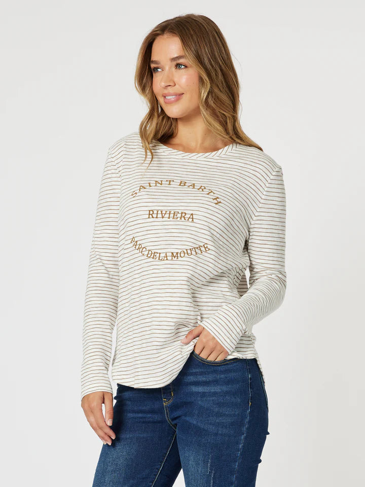 Collection of Threadz Riviera Tee - Natural/ White in a gallery layout