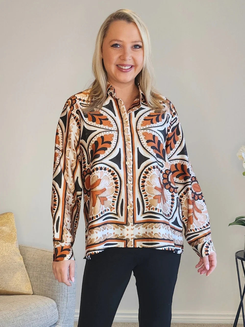 Threadz Studio Shirt - Chocolate Mutli