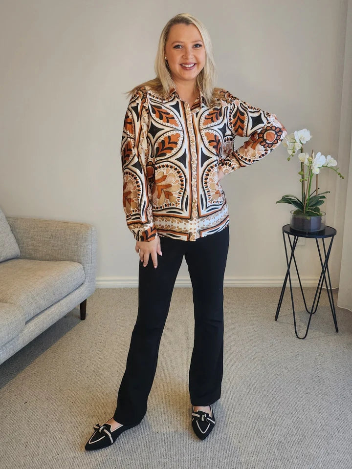 Threadz Studio Shirt - Chocolate Mutli