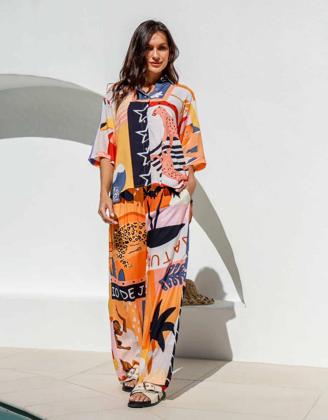 Collection of Joop and Gypsy Macarena Spritz Top - Orange Print in a gallery layout