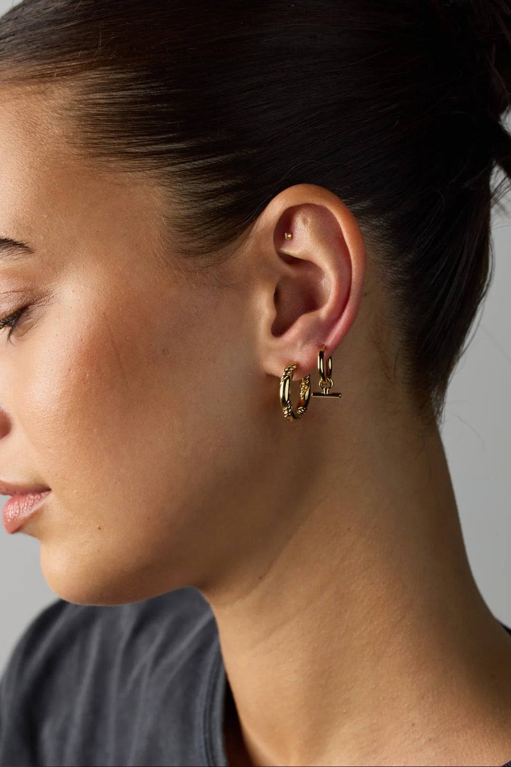 Collection of Zafino Winnie Hoop - Gold in a gallery layout