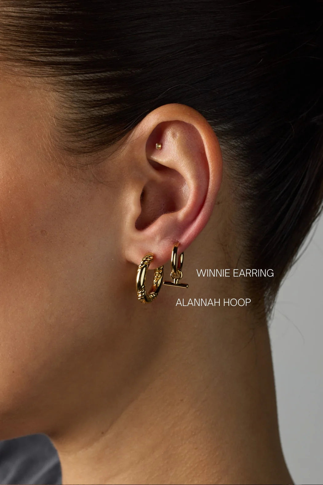 Collection of Zafino Winnie Hoop - Gold in a gallery layout