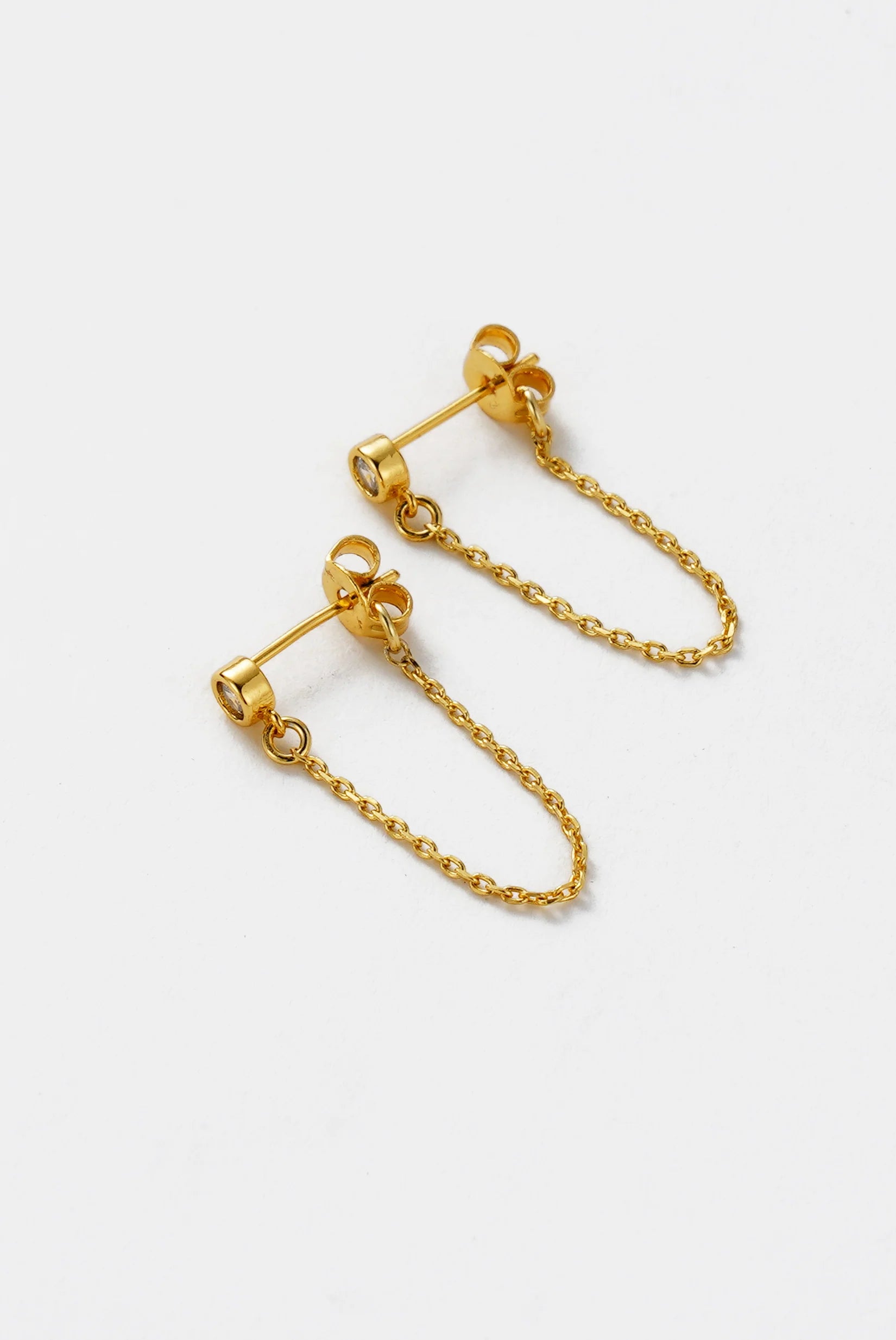 Collection of Zafino Crystal Chain Wrap Earring - Gold in a gallery layout