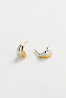 Collection of Zafino Mia Huggie - Gold/ Silver in a gallery layout